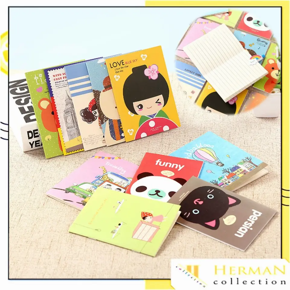 Buku Tulis Kecil Mini Note Book Memo Notepad Motif Kartun
