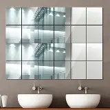 Vinyl Kaca Cermin Stiker Sticker Dinding Wallpaper Mirror - Kotak — 3