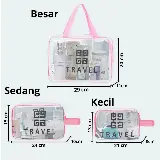 Tas Pouch Travel Kosmetik Wanita Transparan Premium — 4