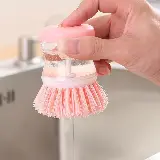 Alat Sikat Pembersih Piring Panci Dengan Dispenser Tempat Sabun Cair — 4