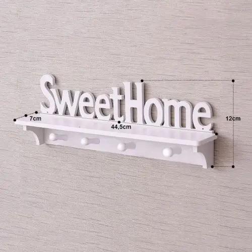 Rak Dinding Sweethome WPC dengan Gantungan Baju Vintage