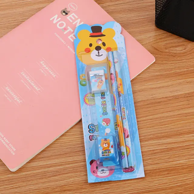 Alat Tulis Set Penghapus Rautan Pensil Karakter Lucu