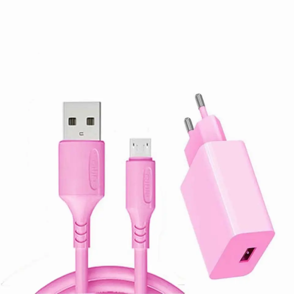 Travel Adaptor Charger MACARON Fast Charging 3.1A dan Cable Micro USB