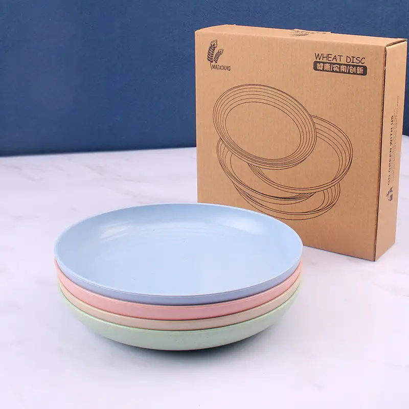 Set Piring Makan Cekung Serat Gandum 1 Set Isi 4 Pcs