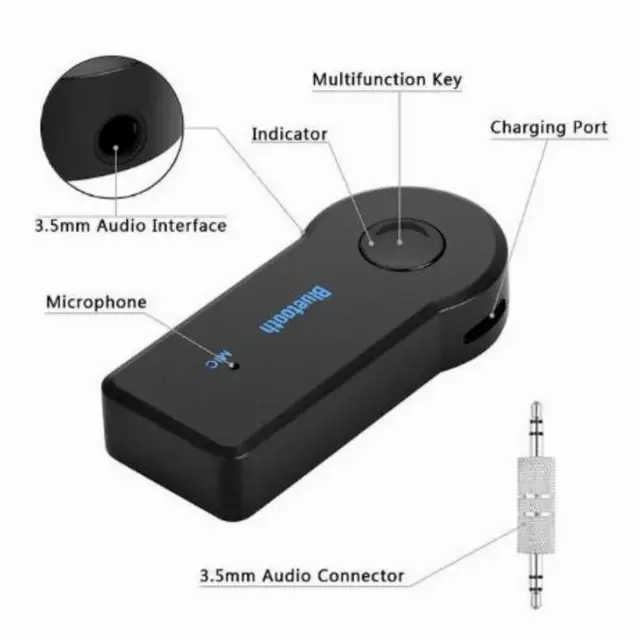 Bluetooth Receiver Audio Mobil mp3 Speaker Aux Jack 3.5 mm