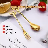 Sendok Dan Garpu Teh Buah Dessert Teaspoon Unik — 3