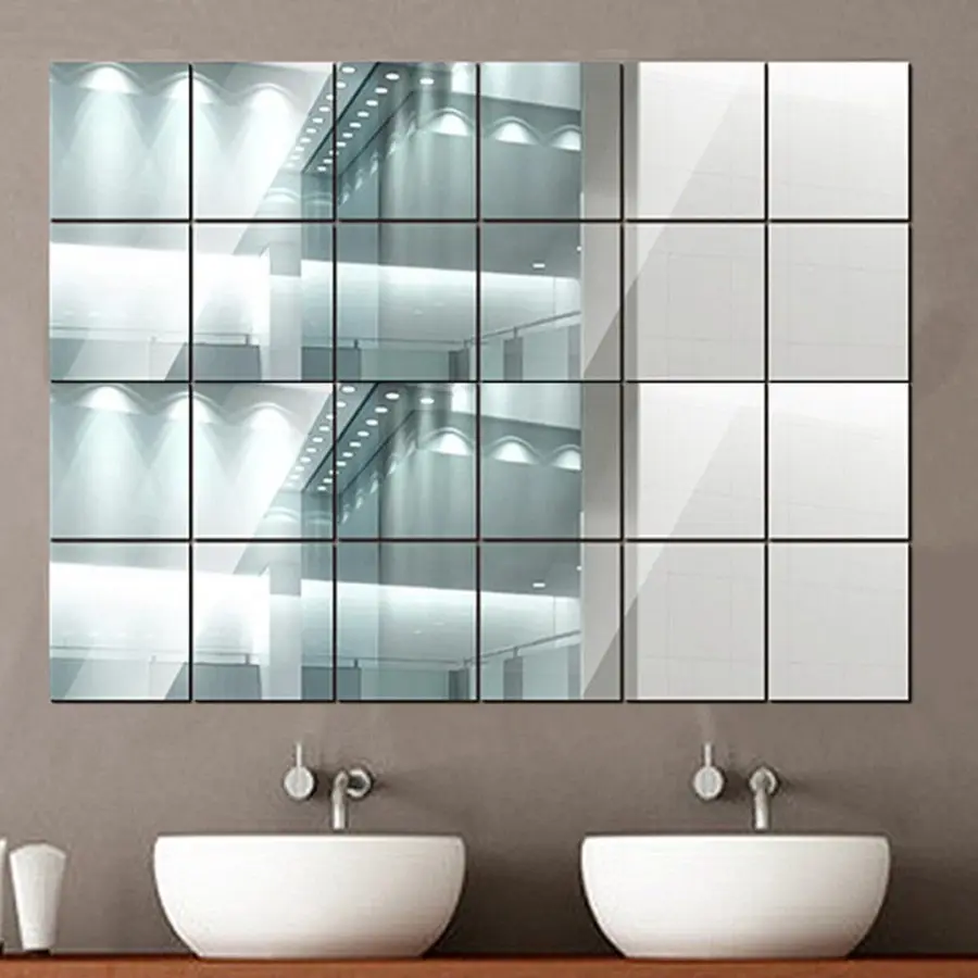 Vinyl Kaca Cermin Stiker Sticker Dinding Wallpaper Mirror - Kotak