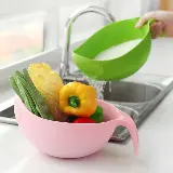 Wadah Baskom Cuci Beras Keranjang Sayur Buah Gagang Serbaguna — 5