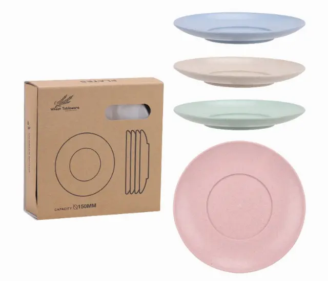 Set Piring Saji Makan Kecil Bahan Jerami Bahan Eco Friendly 15 Cm