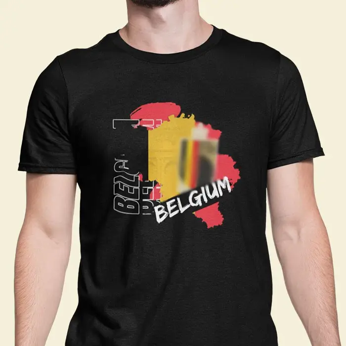 Kaos Sepak Bola Hitam Baju  Keren Printing Logo Timnas Belgia