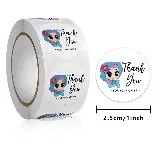 Sticker Thankyou Label Segel Order Packing Motif Karakter 1Roll — 10