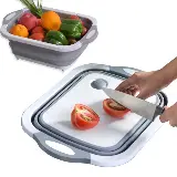 Baskom Talenan Lipat Multifungsi 3in1 Cuci Buah dan Sayur Portable — 3