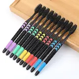 Sikat Gigi Arang Bambu Lembut Bahan Serat Bamboo 1 Paket Isi 10 Pcs — 4
