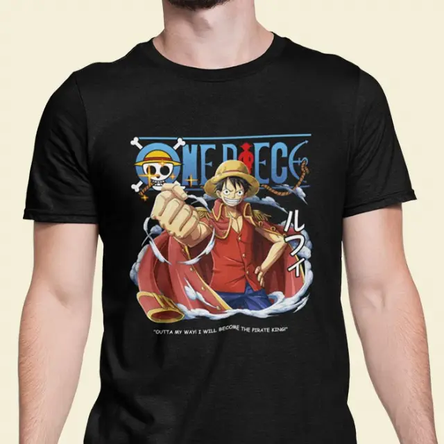 Kaos Monkey D Luffy Anime Baju Hitam One Piece