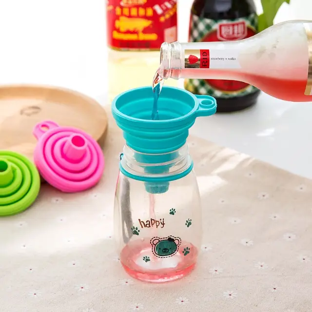 Corong Lipat Silikon Minyak Mini Kecil Portable Serbaguna Flexible